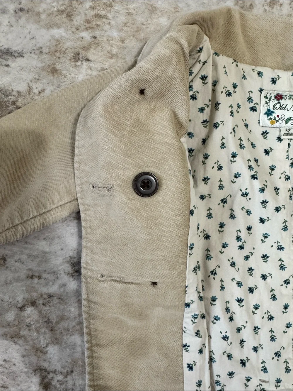 Classic Vintage Rare  Old Navy Corduroy double-breasted toddler pea coat Kids'